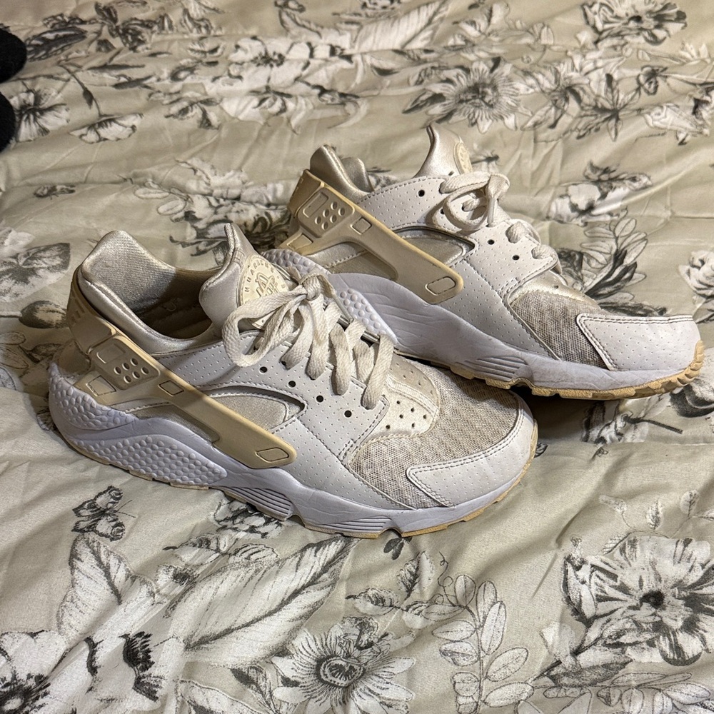 Nike Air Huarache Cream and White Sneakers